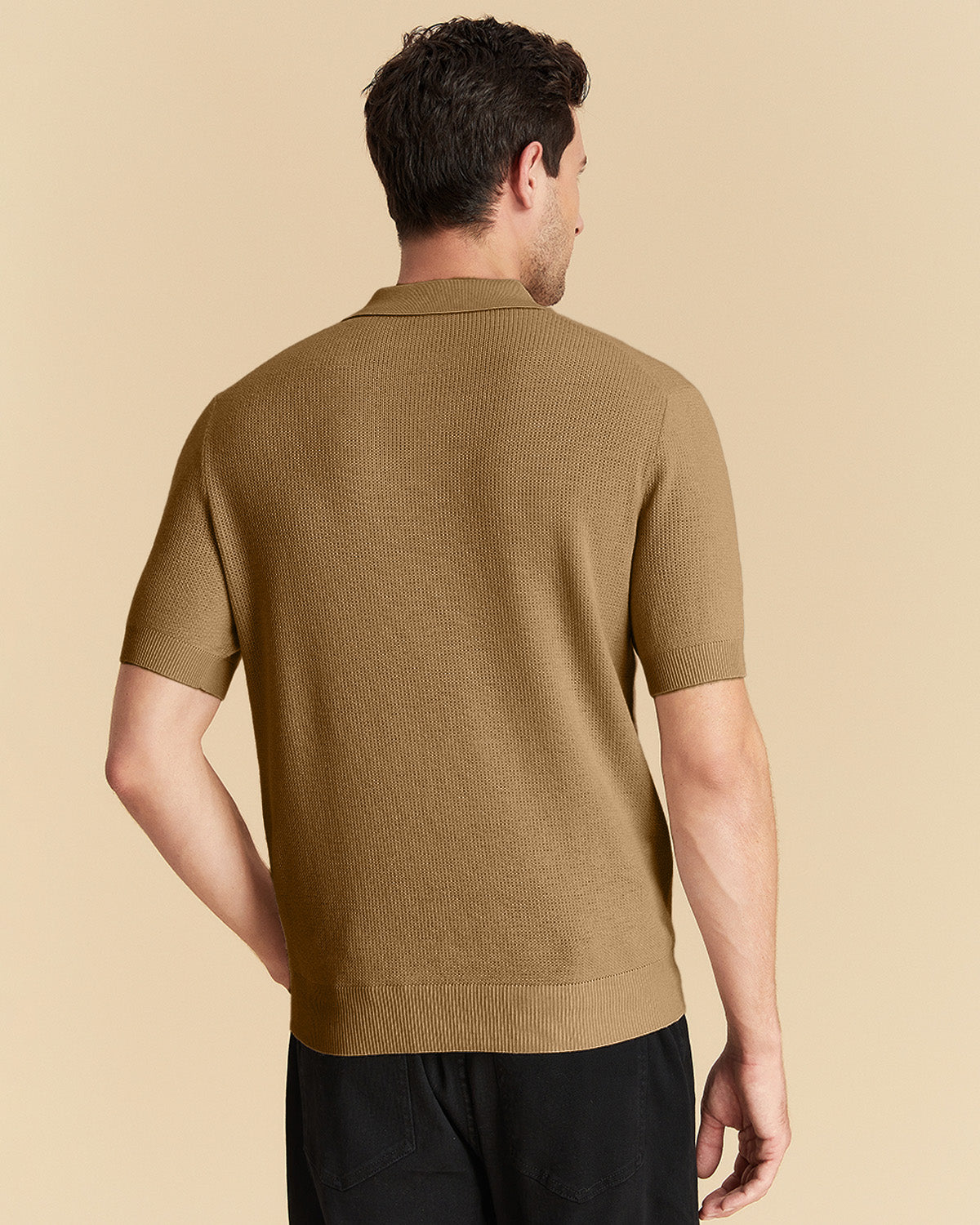 Jacquard Wool Polo Shirt