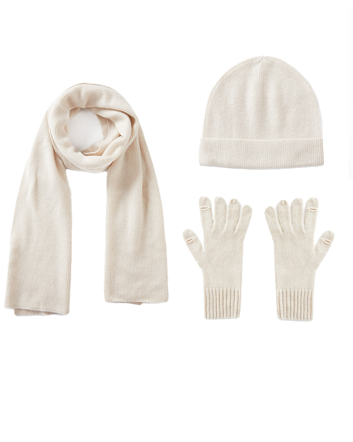 Cashmere Scarf Beanie Gloves Set