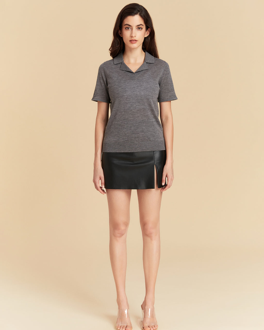 V Neck Lapel Polo Shirt