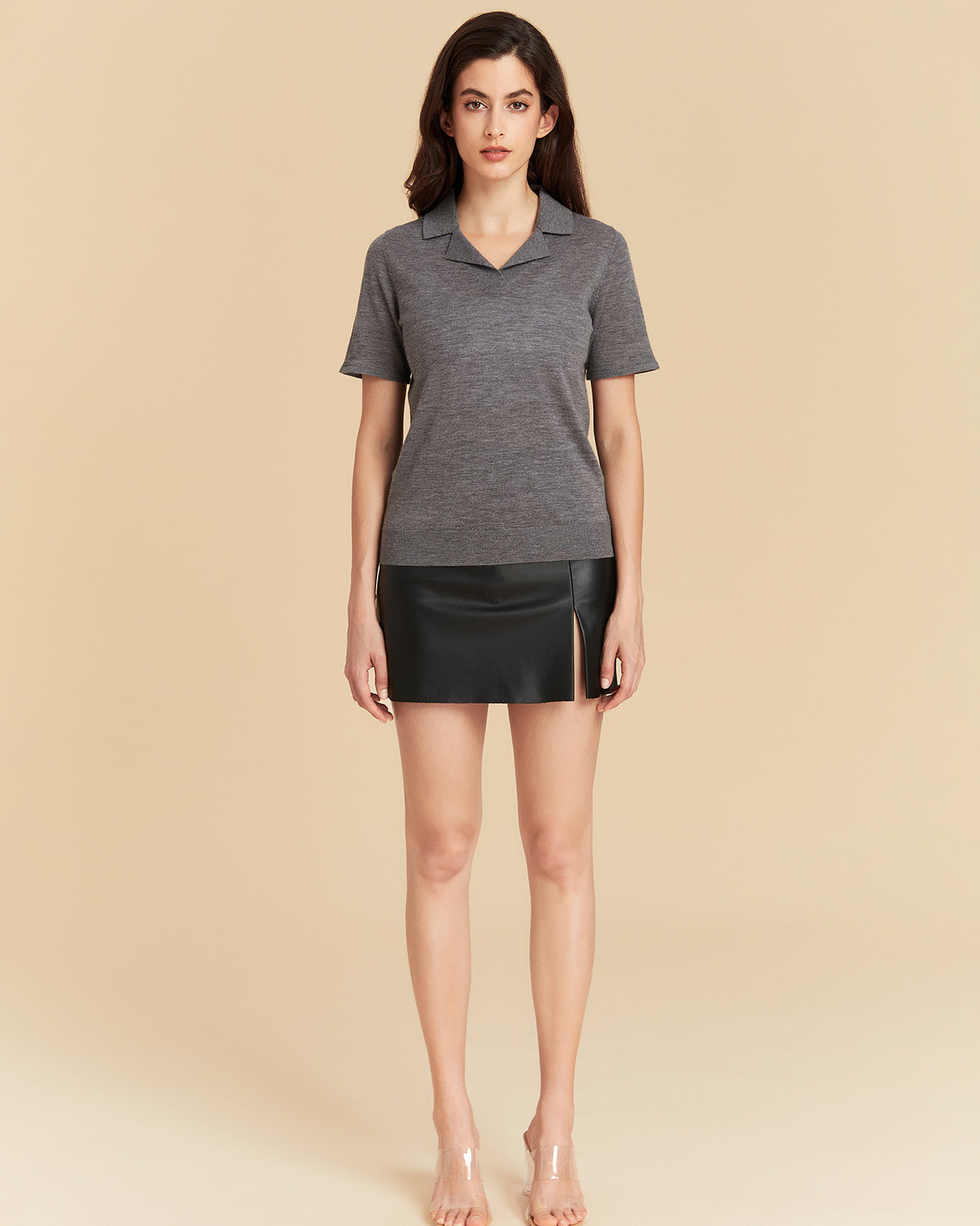 V Neck Lapel Polo Shirt
