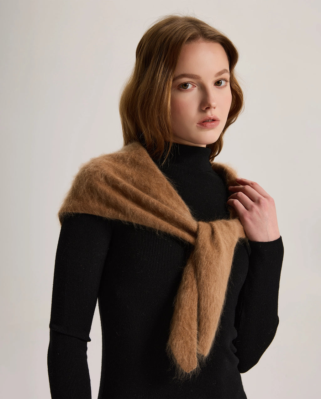 Brushed Cashmere Triangle Scarf