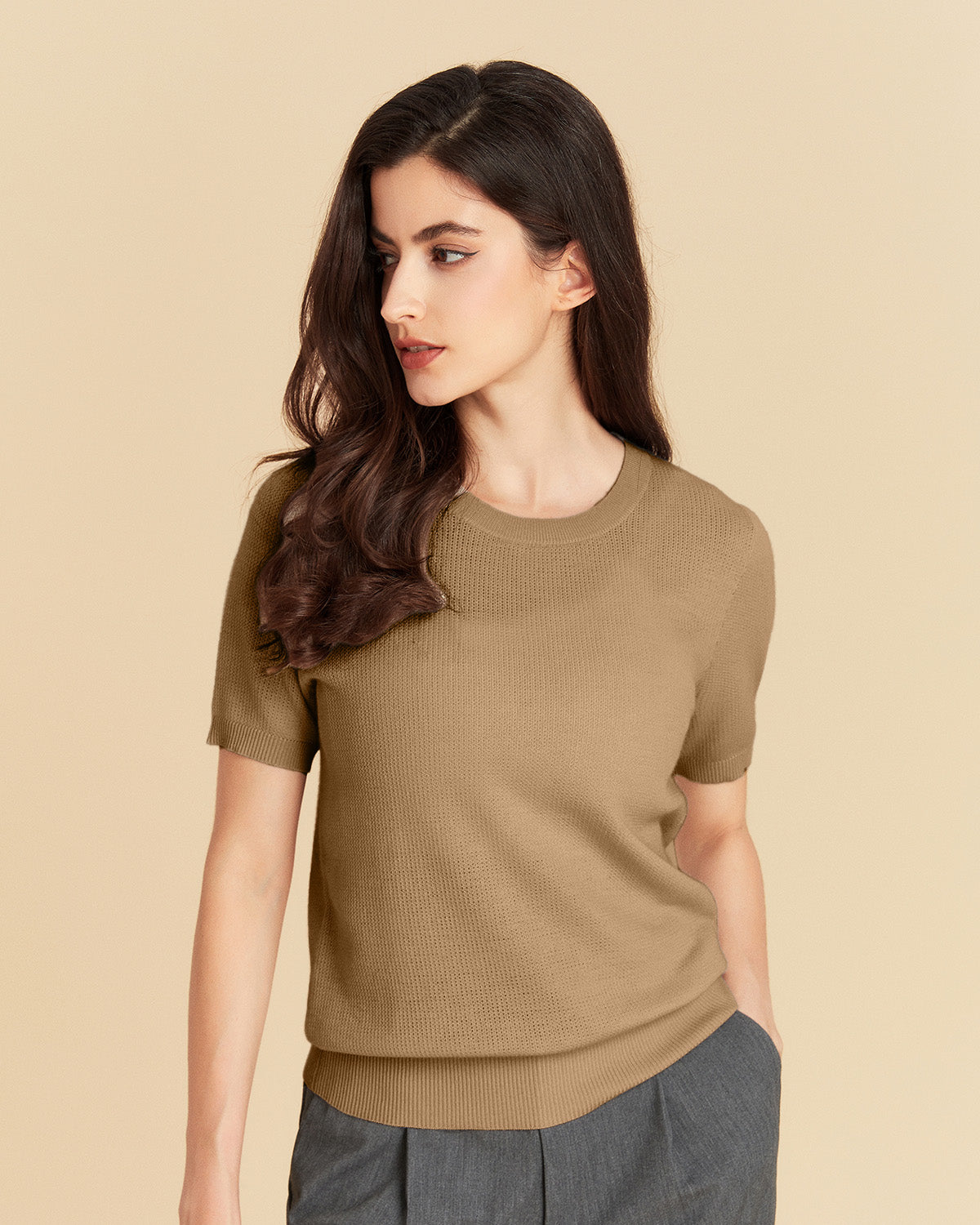 Merino Wool Jacquard T-Shirt
