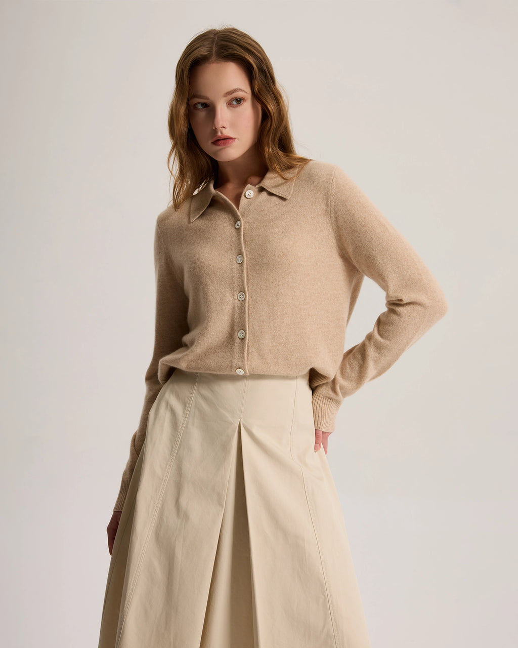 cashmere button down cardigan