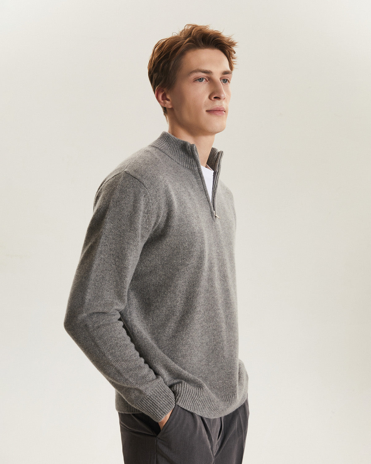 Quarter-Zip Recycled Cashmere Sweater