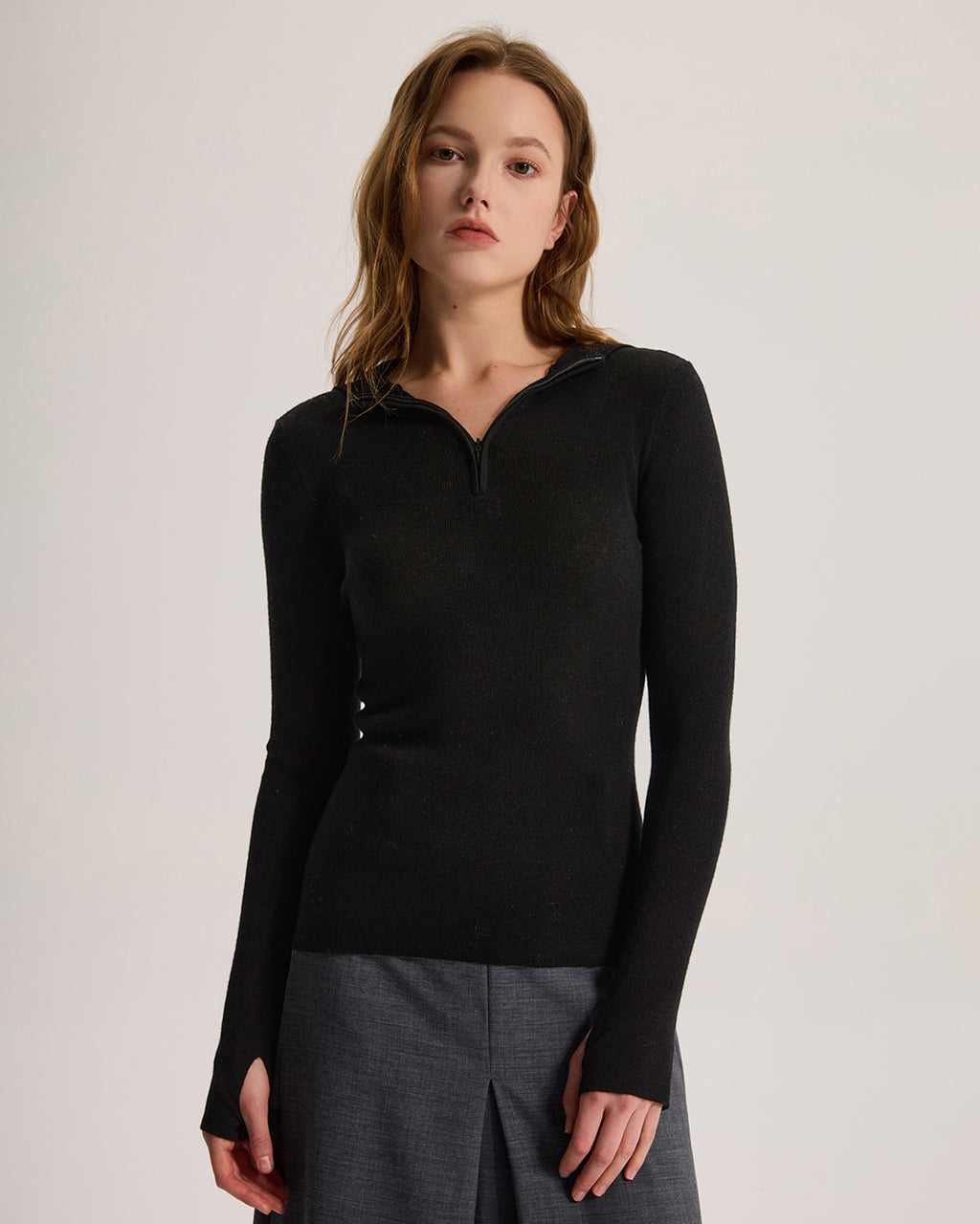 Cashmere Fitted Stretchy Hoodie