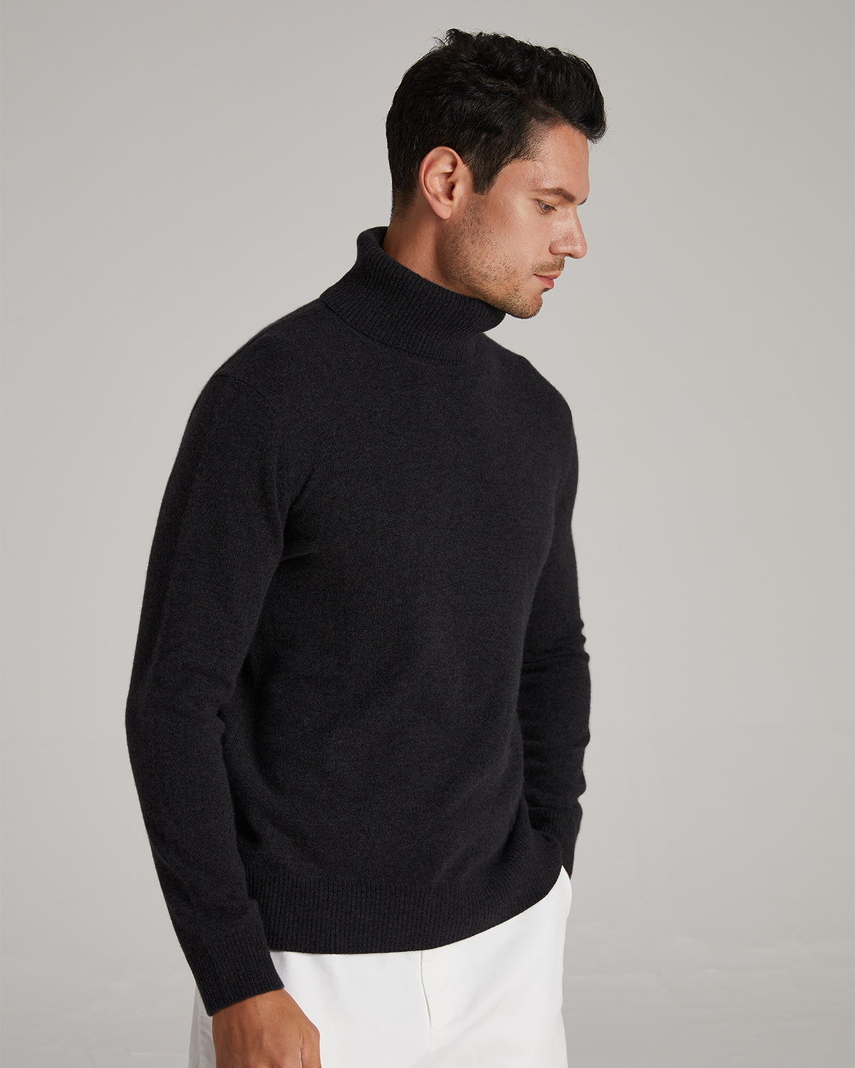 Turtle-neck Plat-Dyed Cashmere