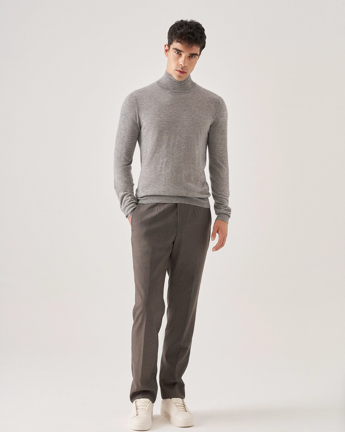 Ultra-Light Mock-Neck Cashmere Sweater