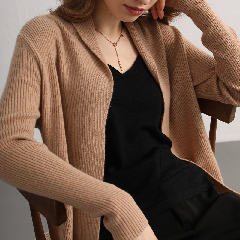 Ribbed Cashmere Cardigan