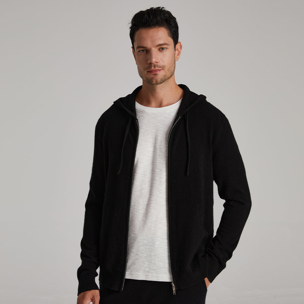 Men's Cashmere Cardigan Hoodie