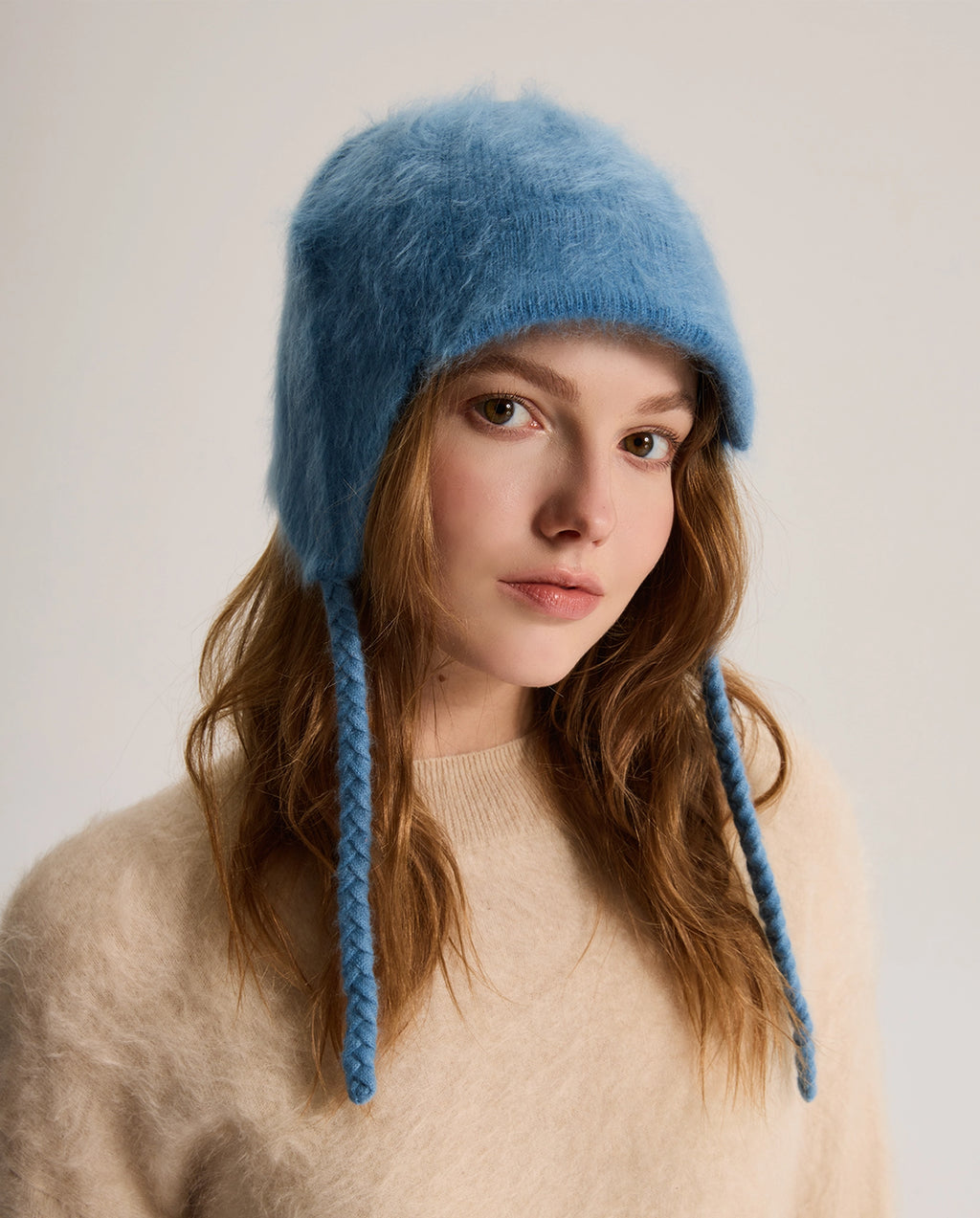 Brushed Cashmere Earflaps Hat