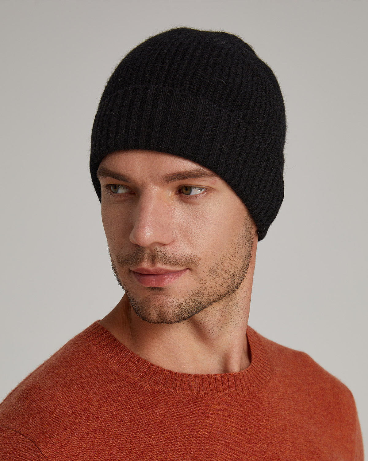 Cashmere Half-Cardigan Beanie