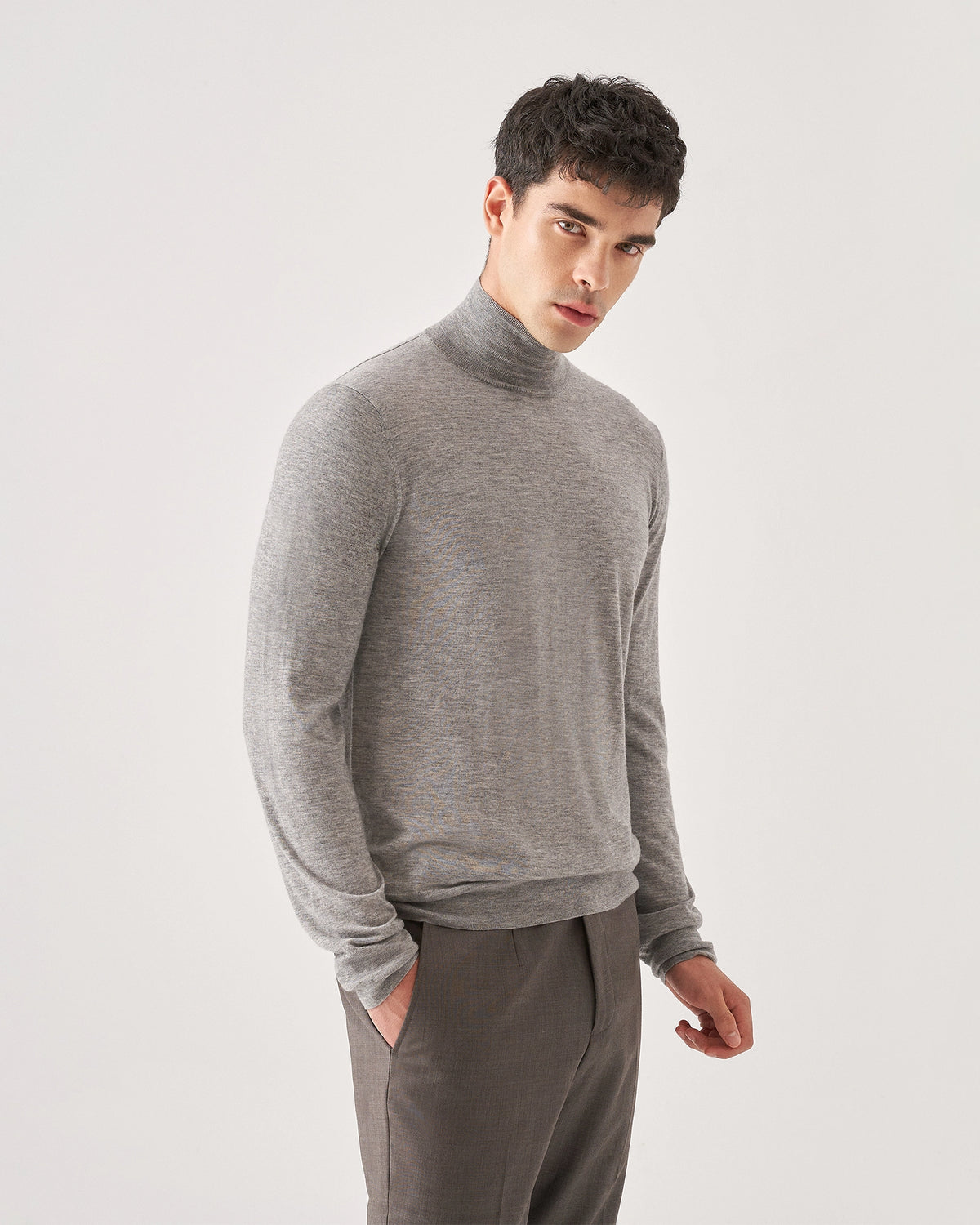 Ultra-Light Mock-Neck Cashmere Sweater