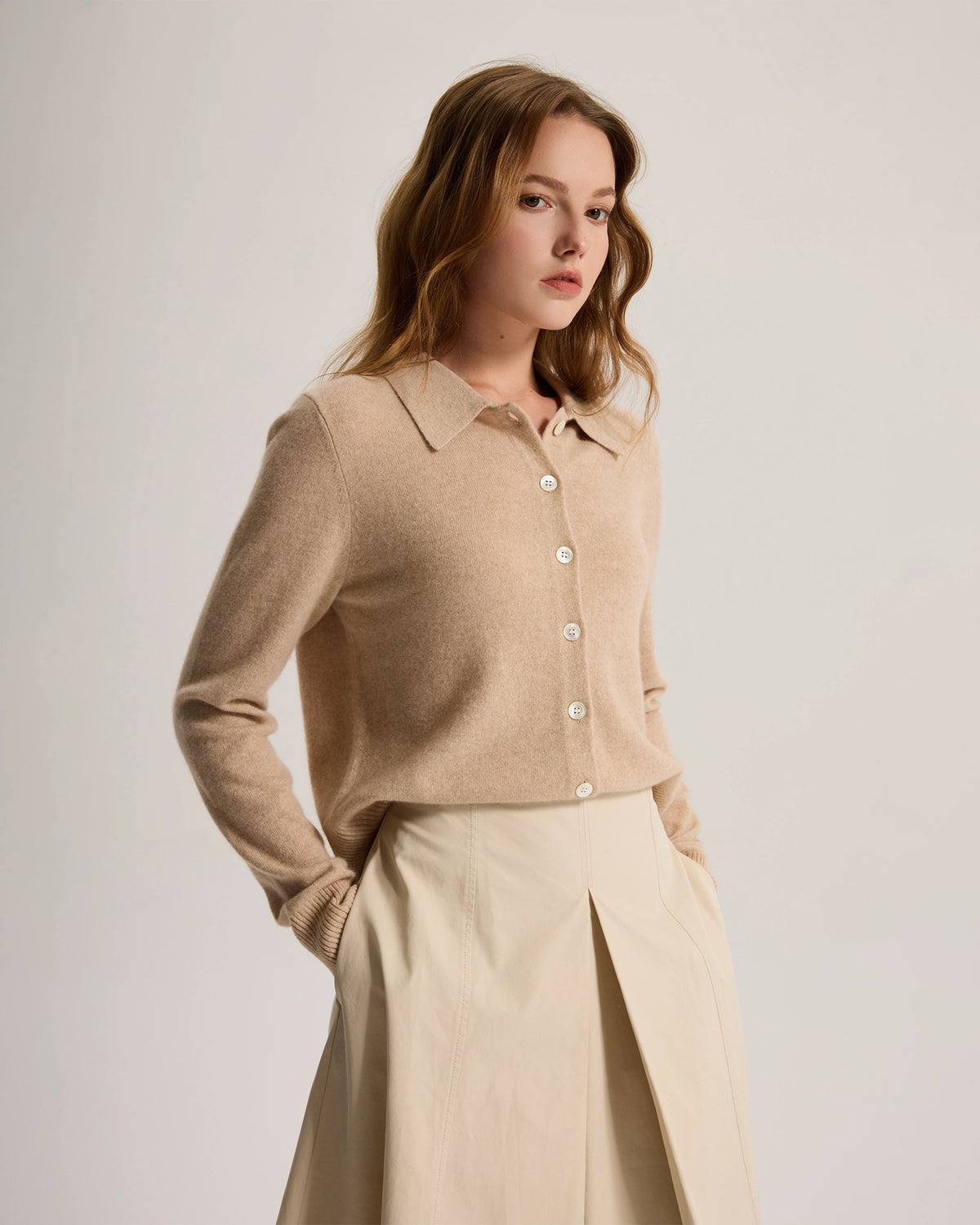 cashmere button down cardigan