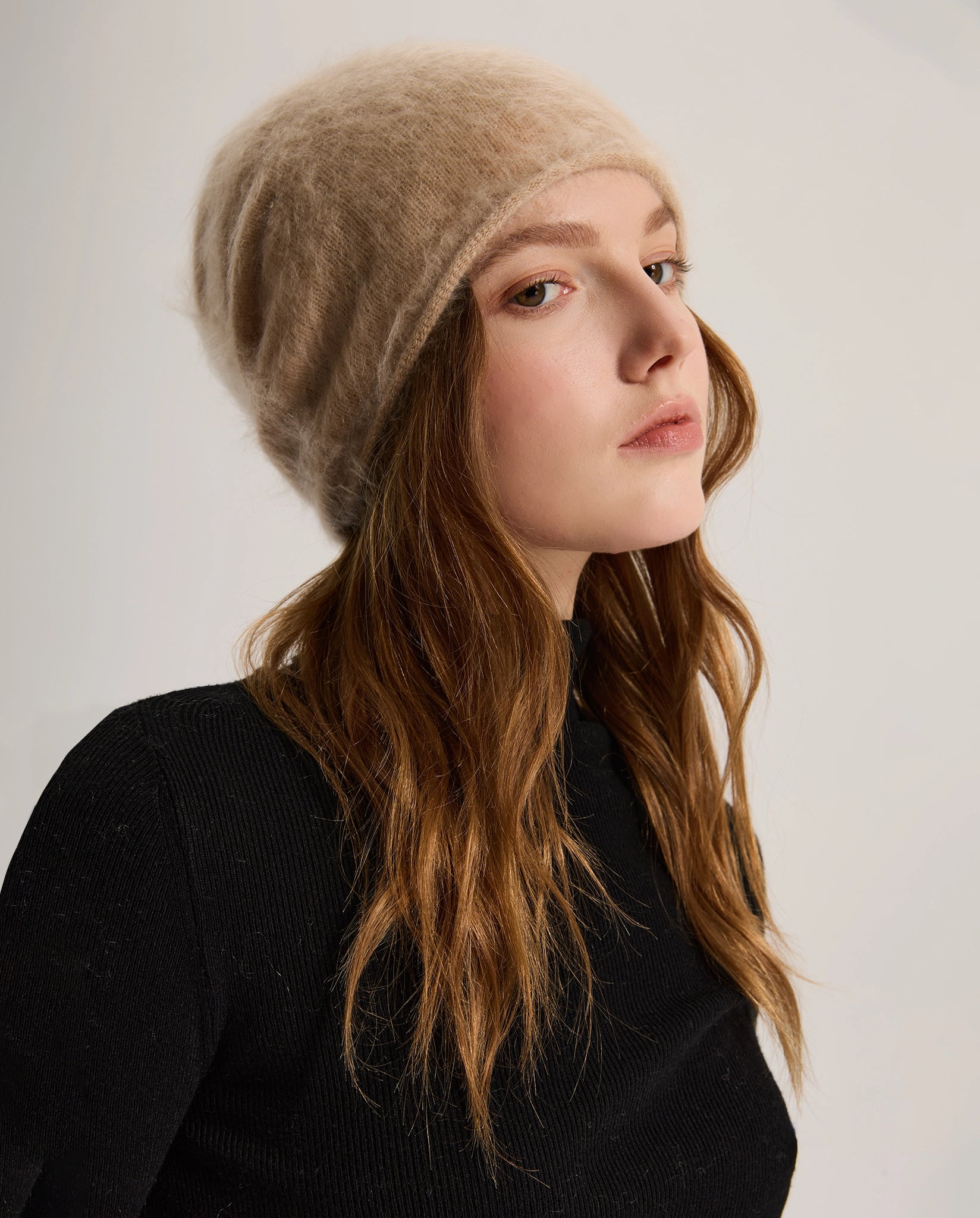 Brushed Cashmere Ski Beanie