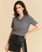 V Neck Lapel Polo Shirt