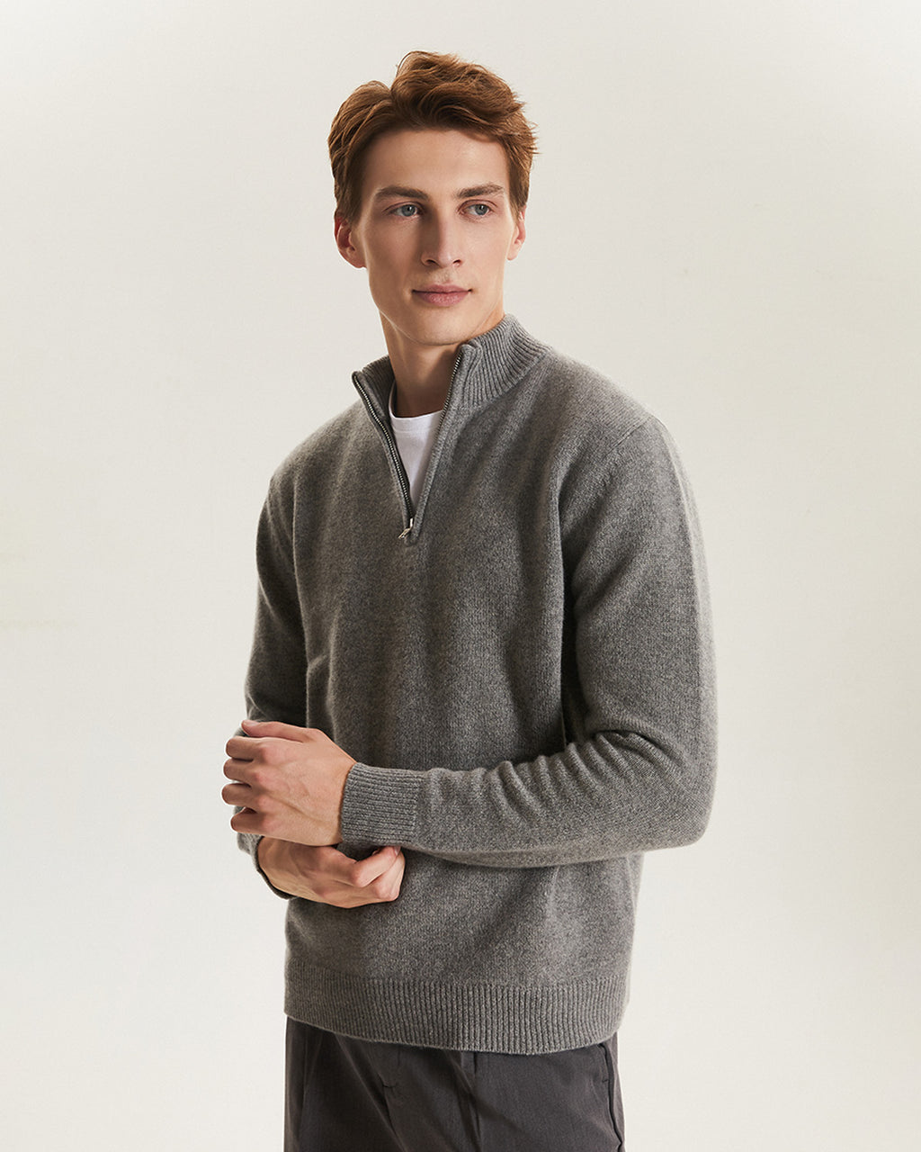 Quarter-Zip Recycled Cashmere Sweater