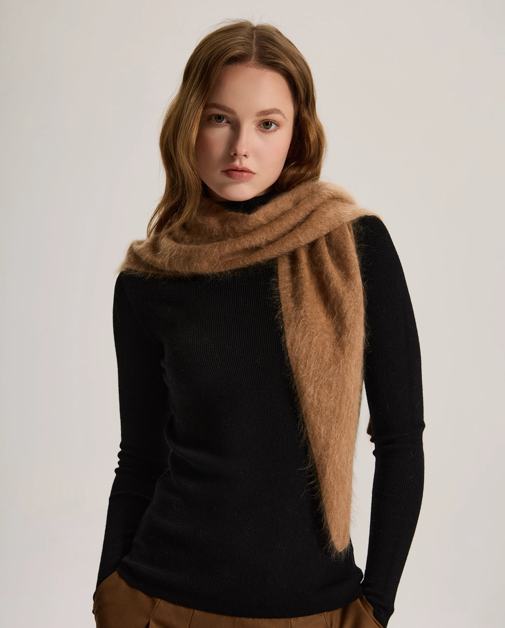 Brushed Cashmere Triangle Scarf