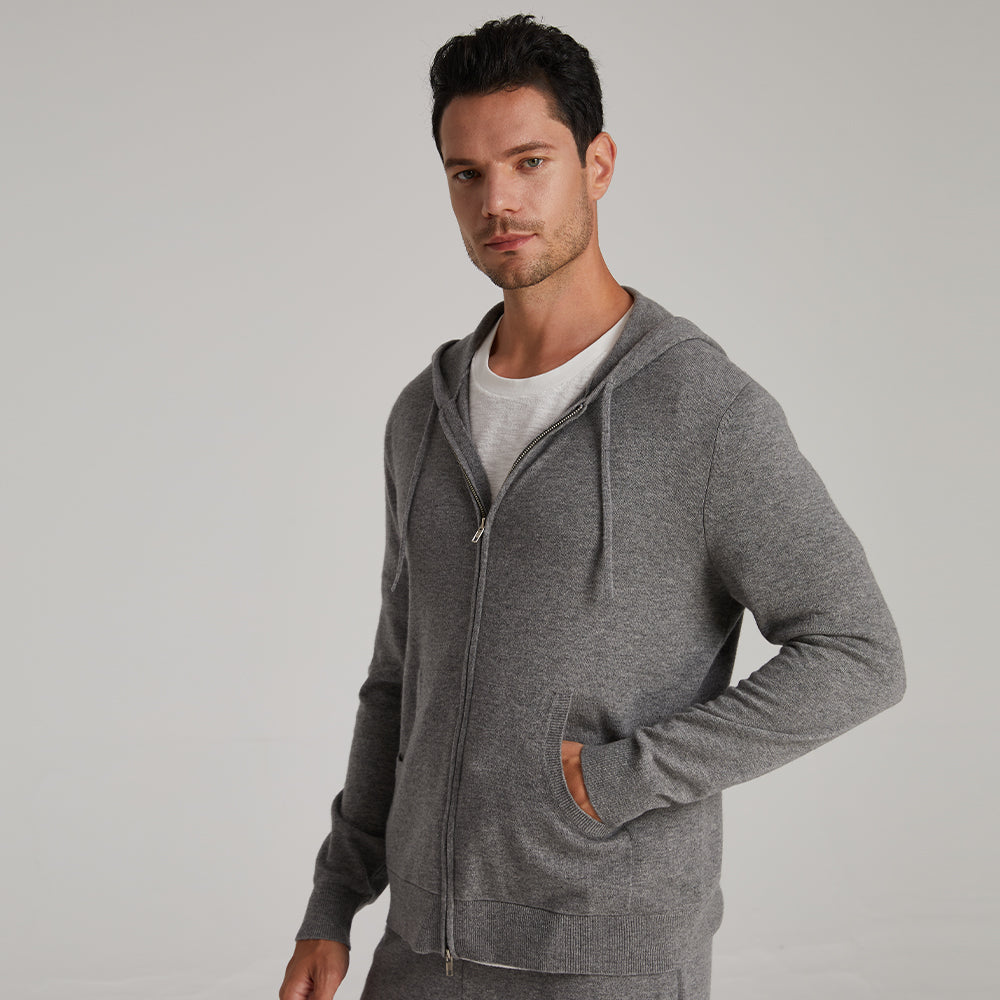 Men's Cashmere Cardigan Hoodie