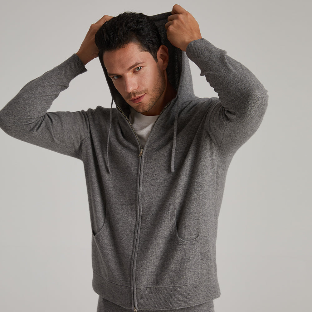 Men's Cashmere Cardigan Hoodie