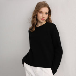 Crewneck Ribbed Cashmere Sweater(50% Recycled)