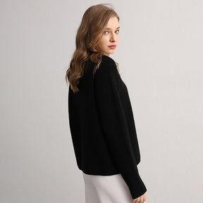 Crewneck Ribbed Cashmere Sweater(50% Recycled)