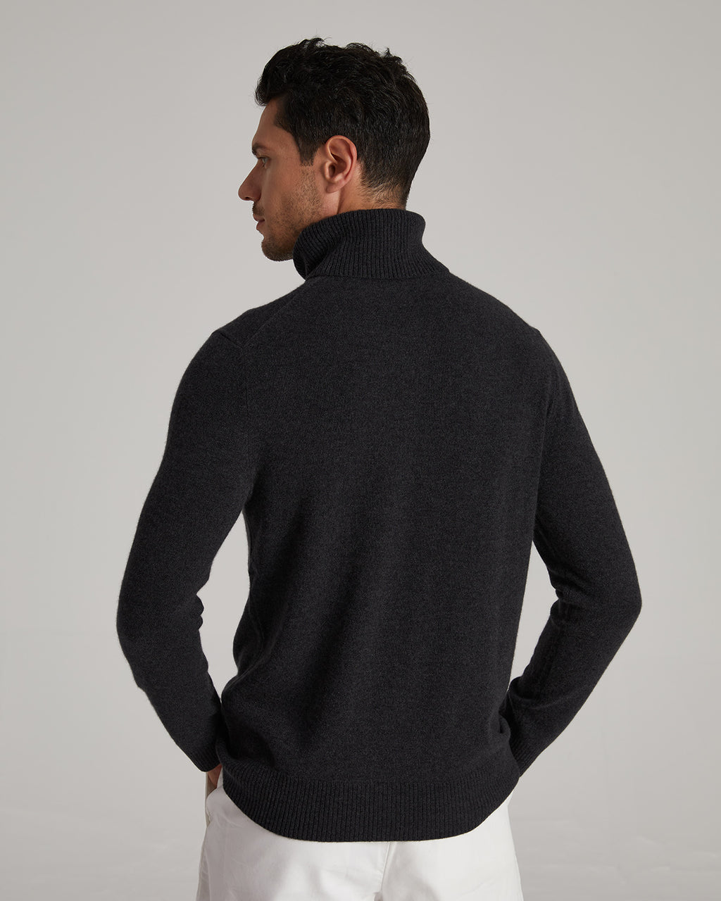 Turtle-neck Plat-Dyed Cashmere