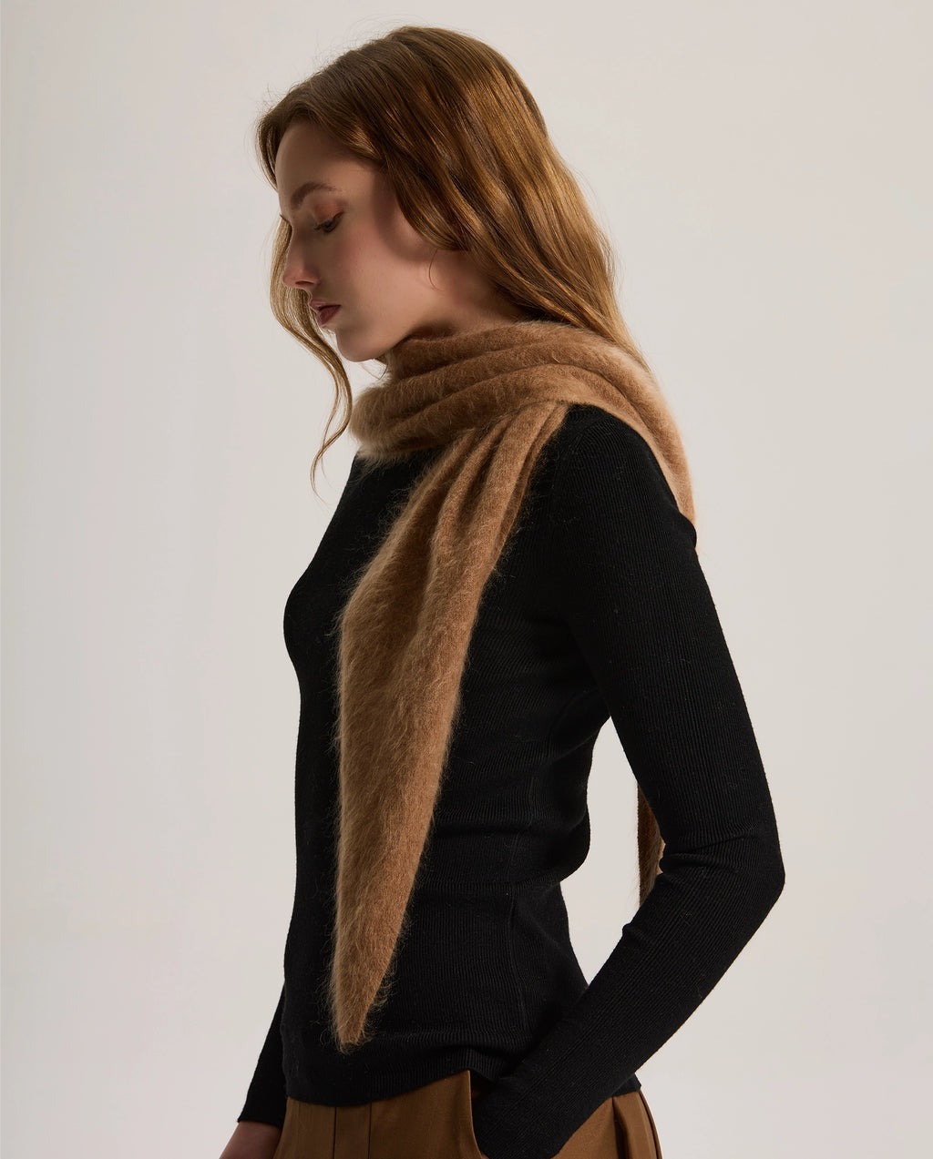 Brushed Cashmere Triangle Scarf