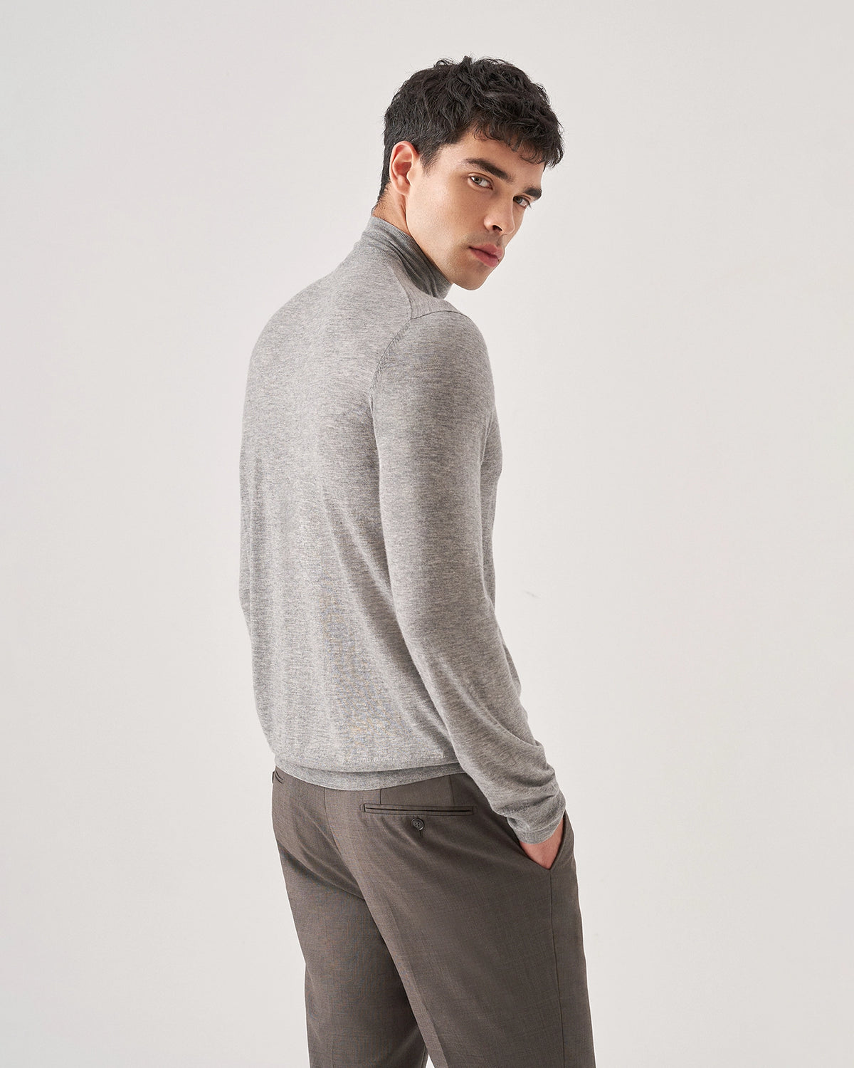 Ultra-Light Mock-Neck Cashmere Sweater