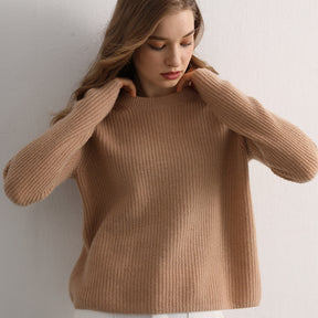 Crewneck Ribbed Cashmere Sweater(50% Recycled)