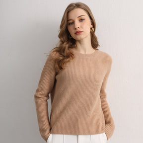 Crewneck Ribbed Cashmere Sweater(50% Recycled)