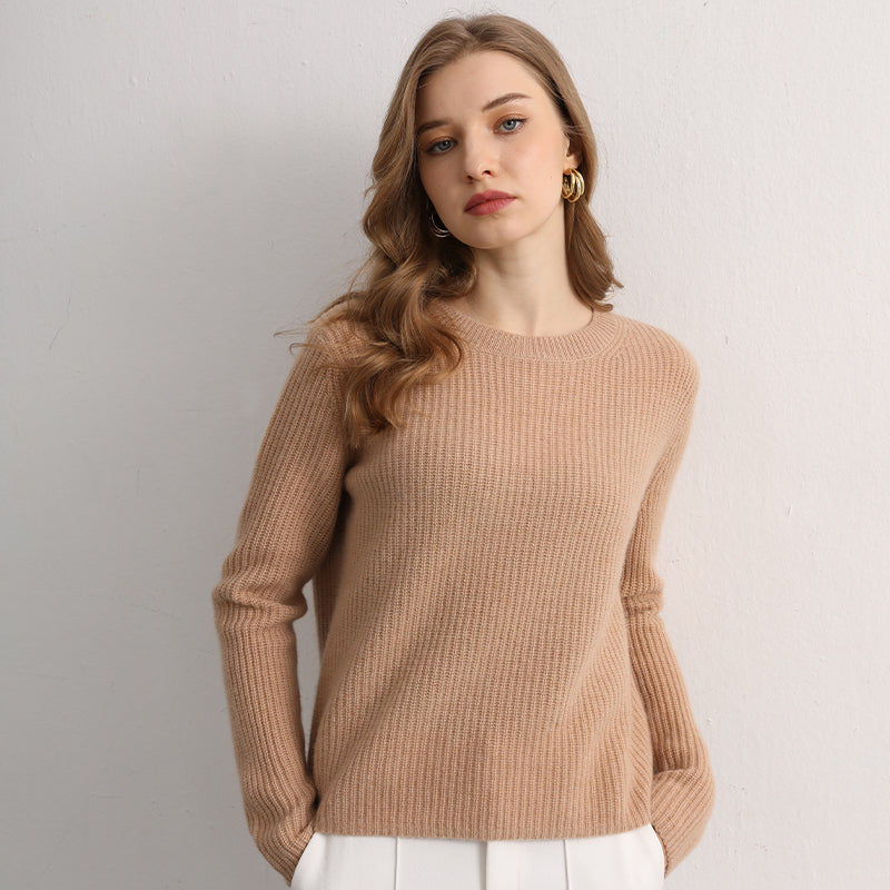 Crewneck Ribbed Cashmere Sweater(50% Recycled)