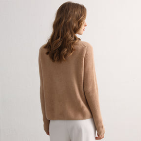 Crewneck Ribbed Cashmere Sweater(50% Recycled)