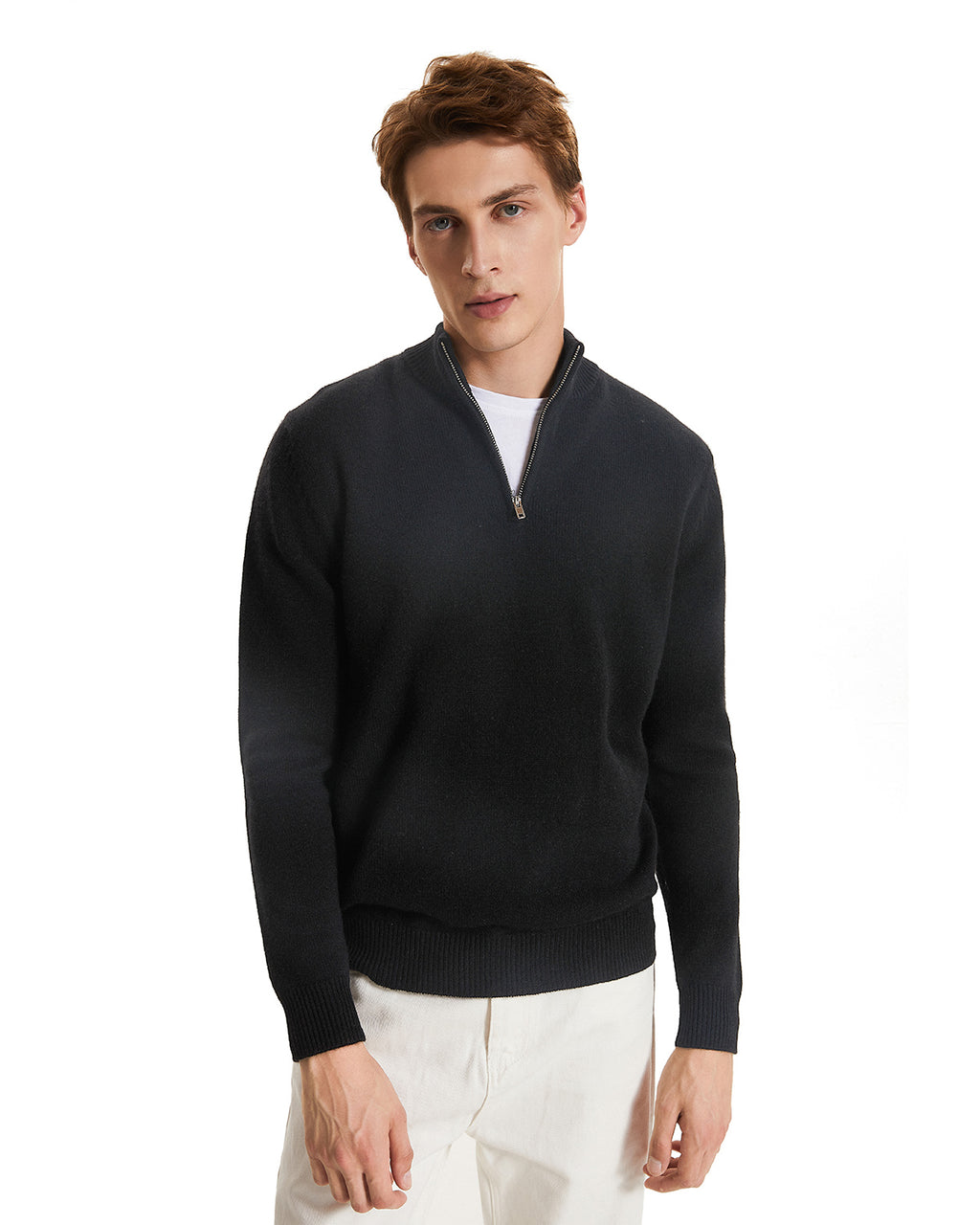 Quarter-Zip Recycled Cashmere Sweater