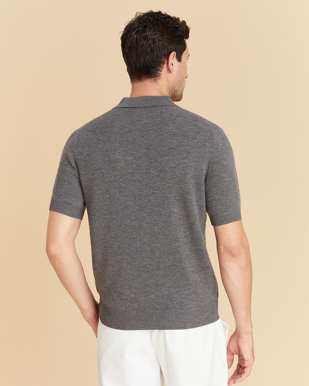Jacquard Wool Polo Shirt
