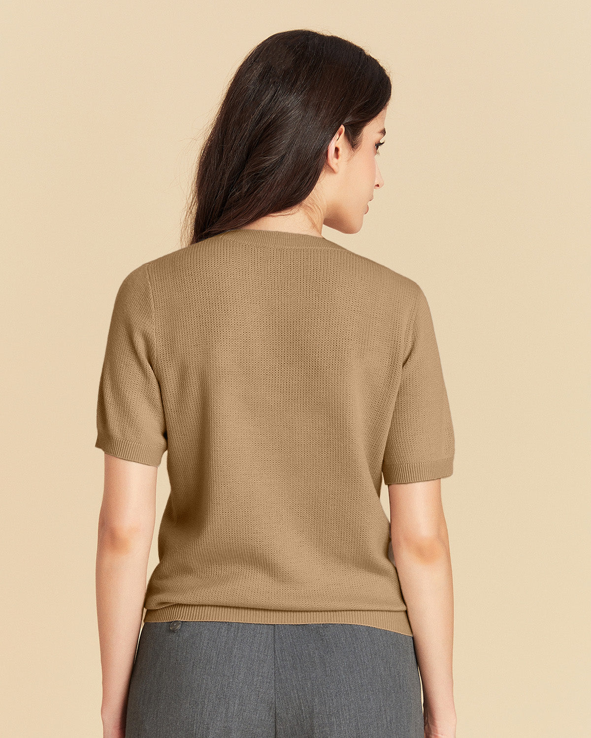 Merino Wool Jacquard T-Shirt