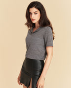 V Neck Lapel Polo Shirt