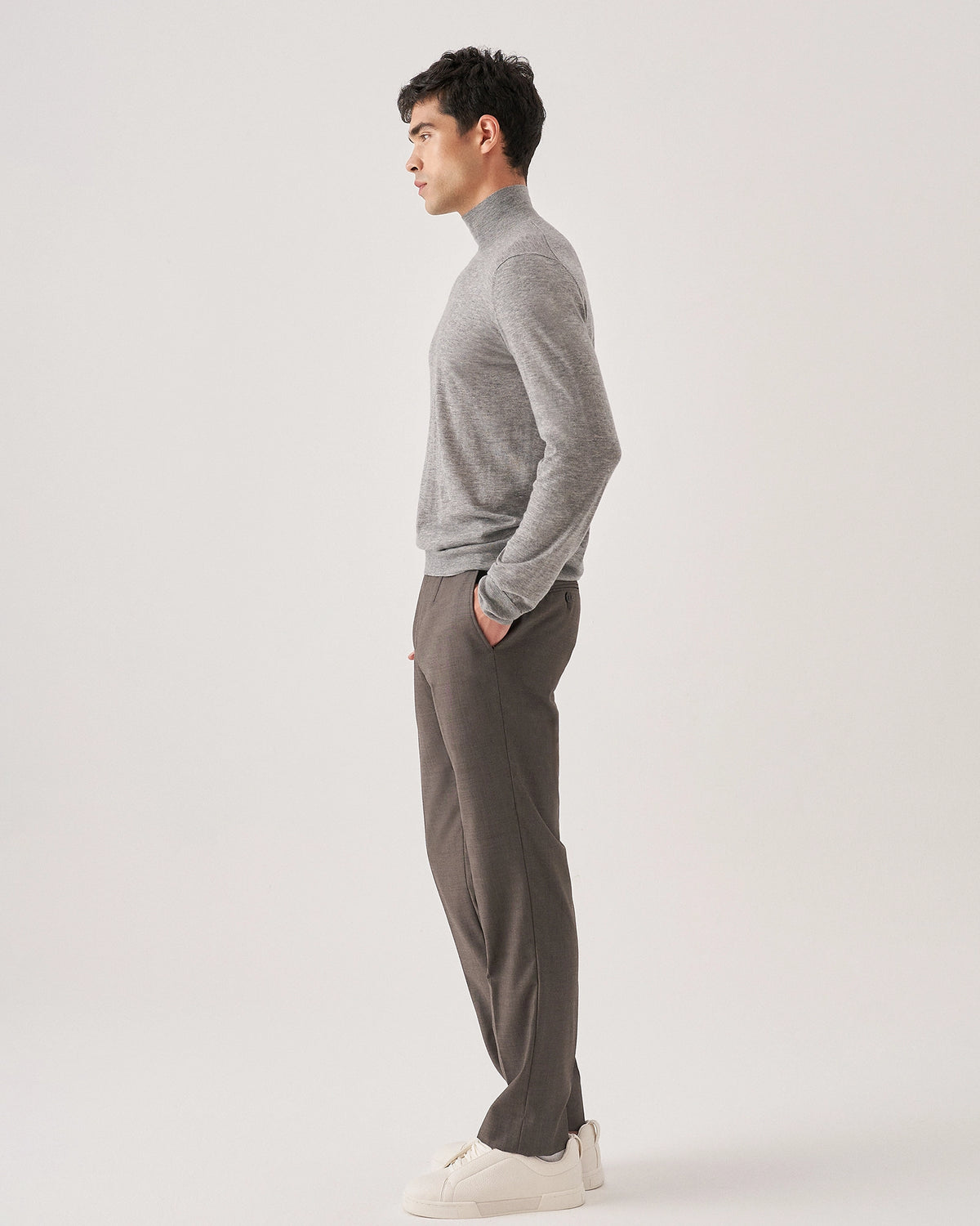 Ultra-Light Mock-Neck Cashmere Sweater