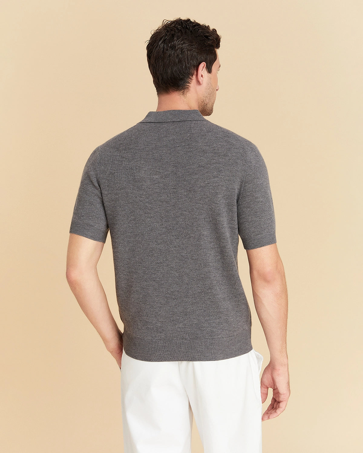 Jacquard Wool Polo Shirt