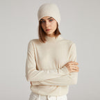 Unisex Cashmere Ribbed Beanie