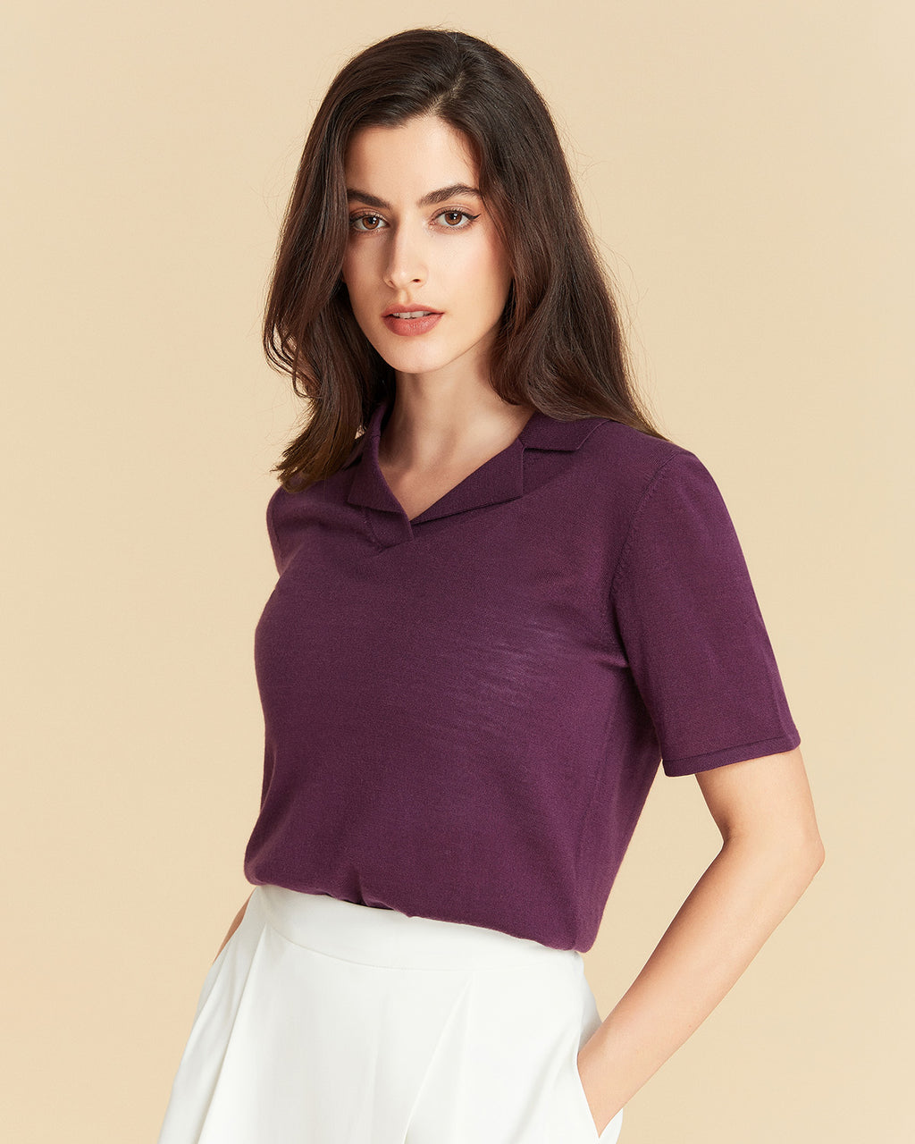 V Neck Lapel Polo Shirt