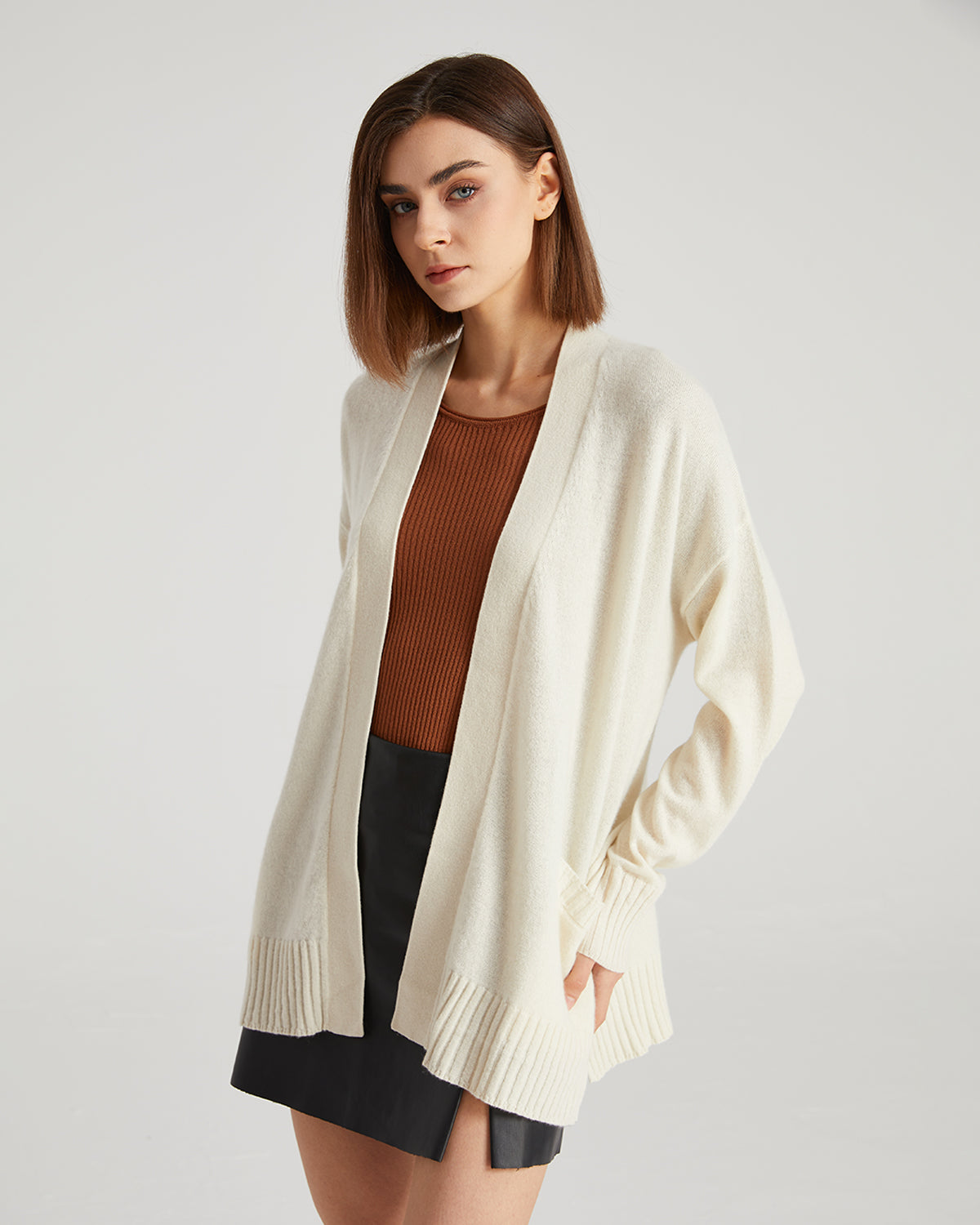 Front Open Cashmere Cardigan