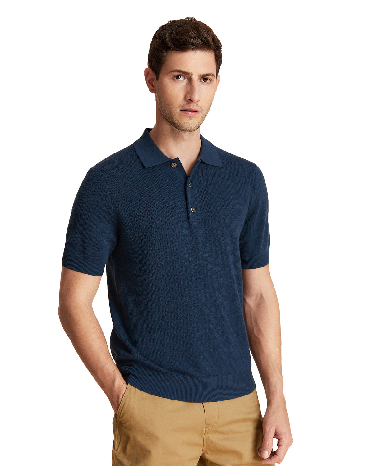 Jacquard Wool Polo Shirt