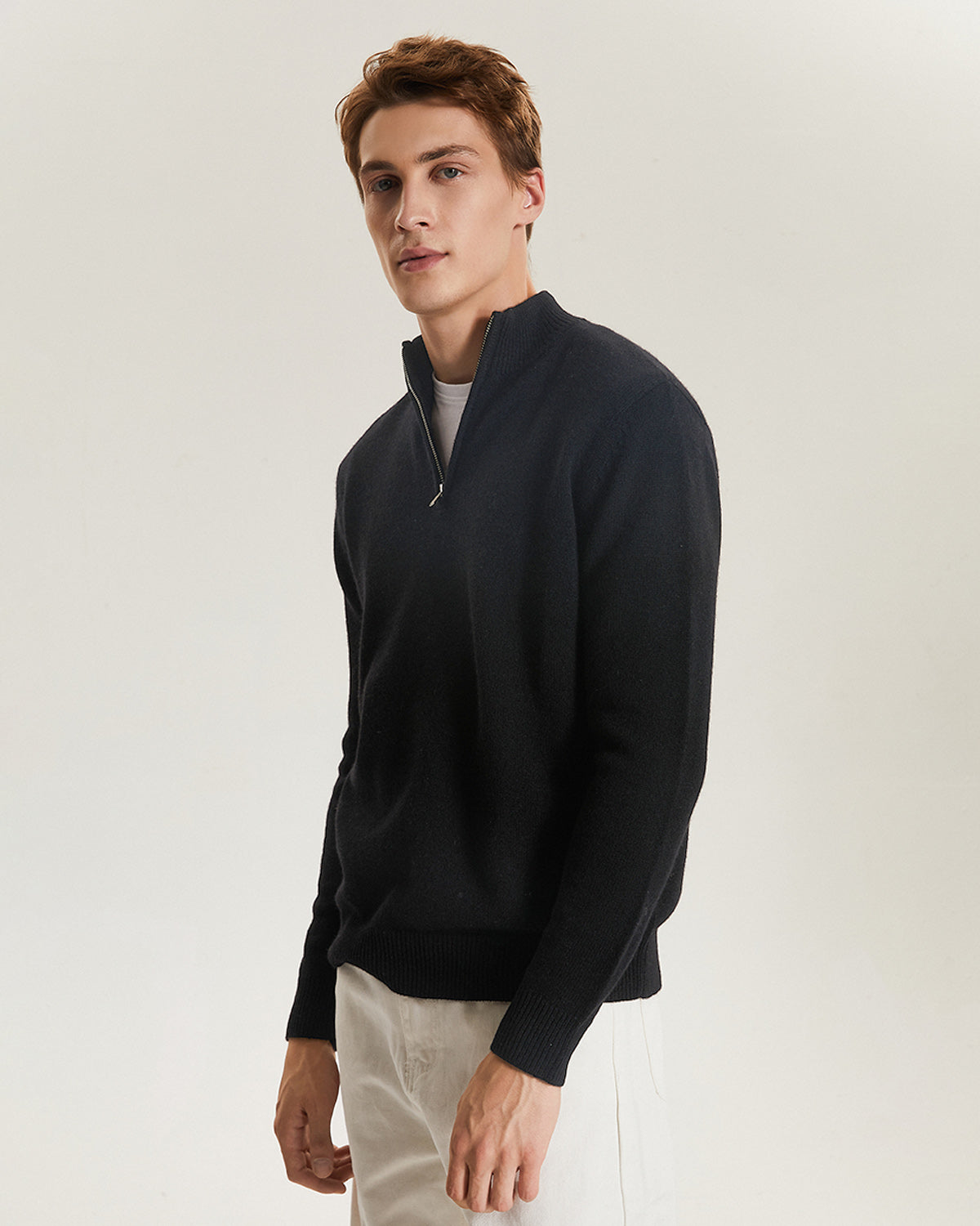 Quarter-Zip Recycled Cashmere Sweater