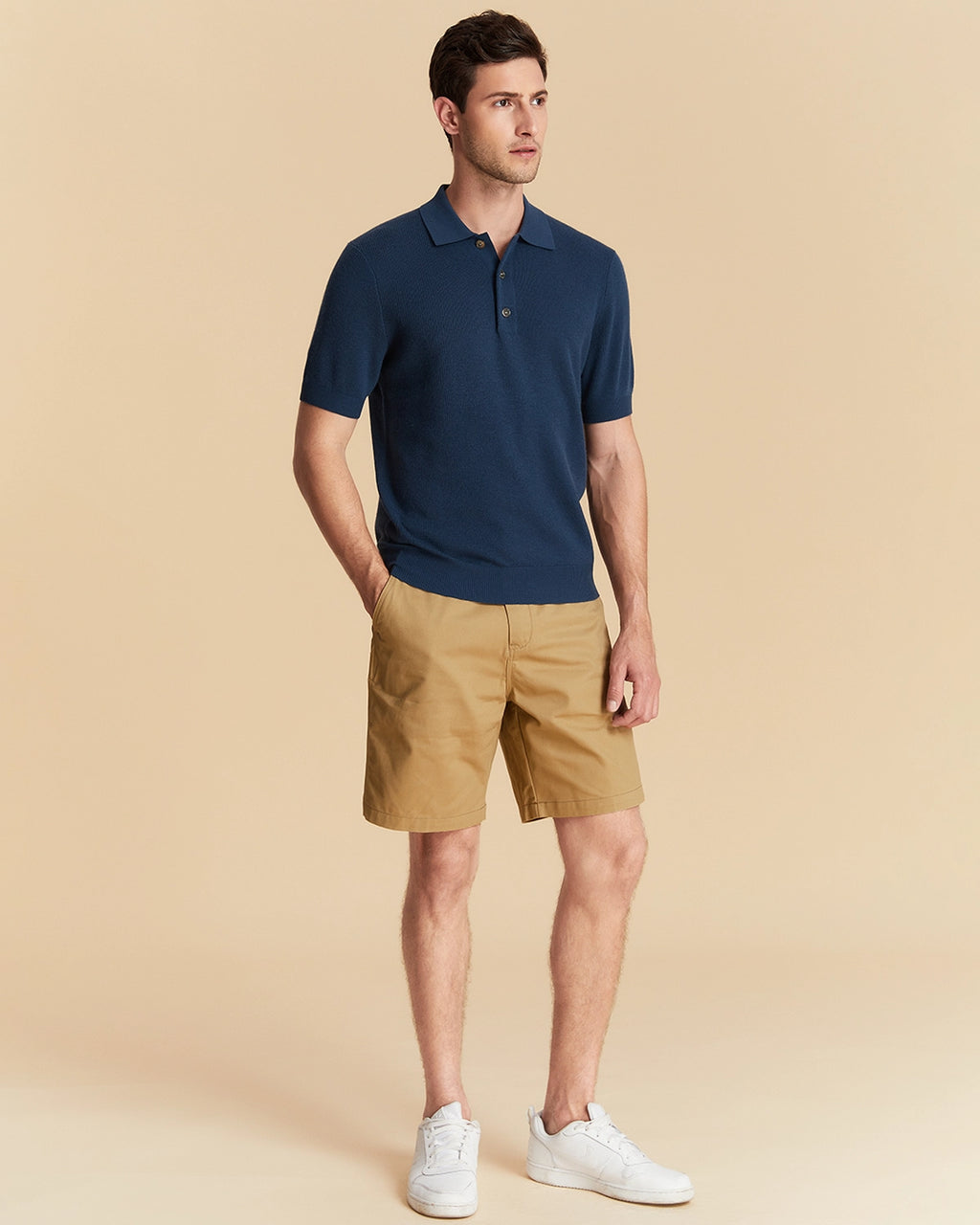 Jacquard Wool Polo Shirt
