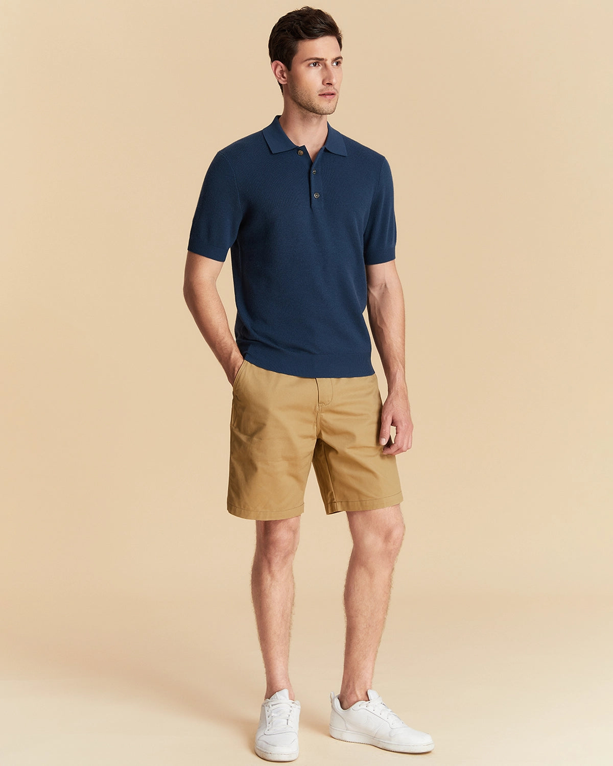 Jacquard Wool Polo Shirt