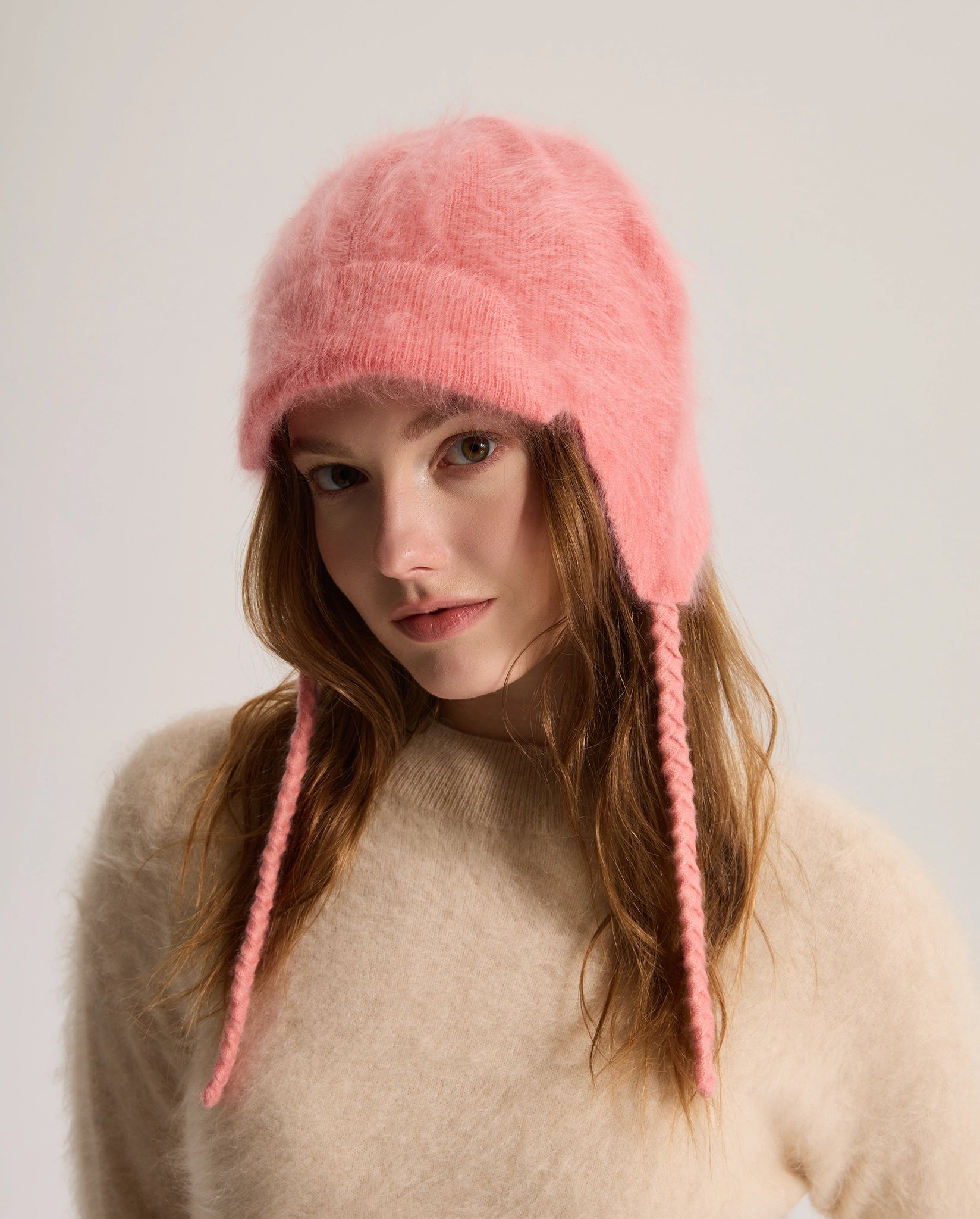 Brushed Cashmere Earflaps Hat
