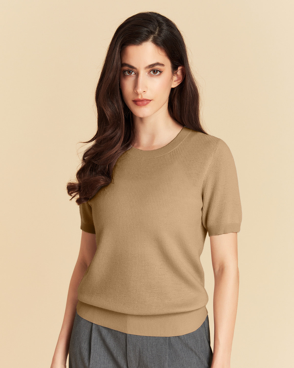 Merino Wool Jacquard T-Shirt