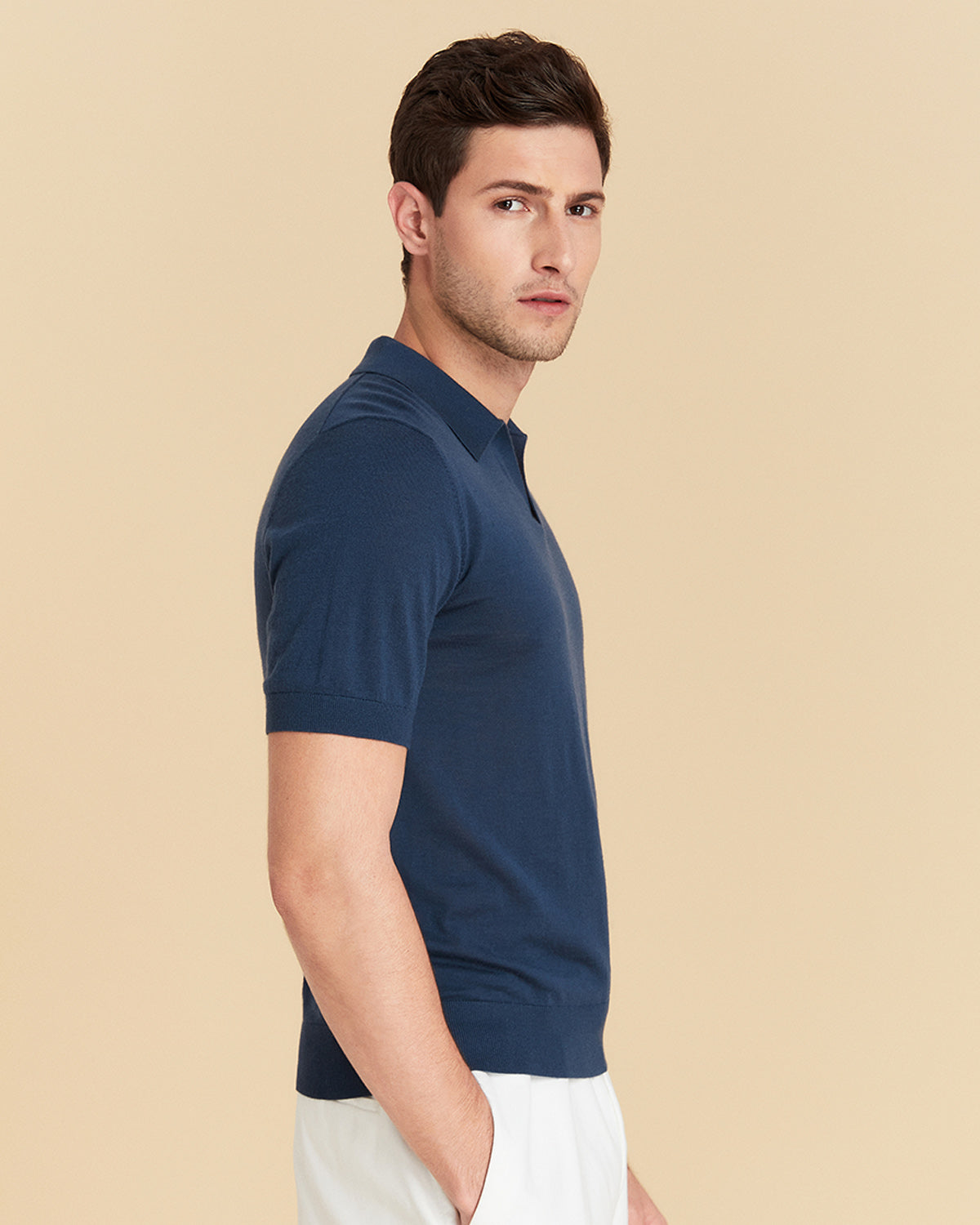 Wool Silk Polo Shirt