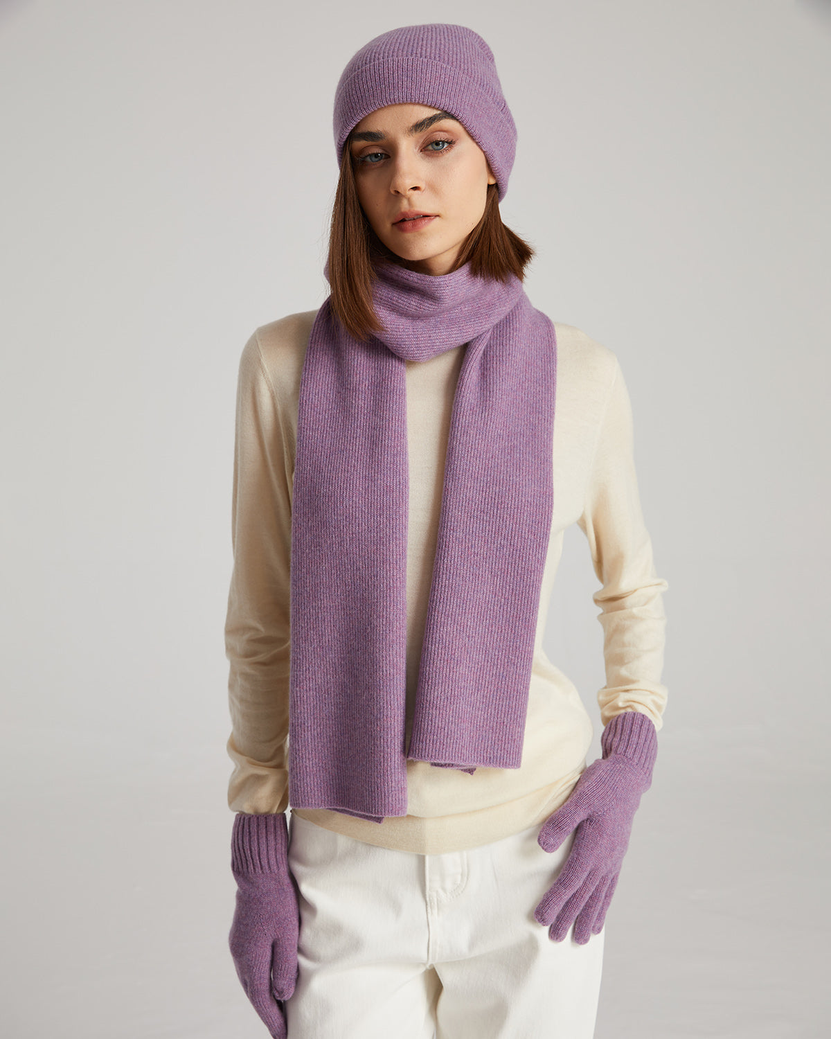 Cashmere Scarf Beanie Gloves Set