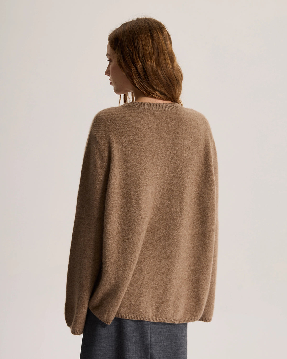 Loose Casual Cashmere Crewneck Pullover Sweater